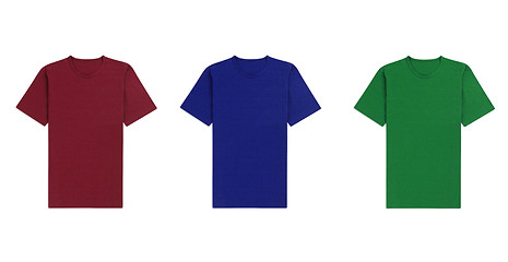 Image showing various t shirts on white background