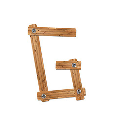 Image showing wooden alphabet - letter G? on white background