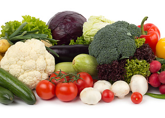 Image showing fresh vegetables on the white background