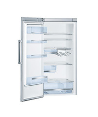 Image showing Refrigerator with open doors isolated