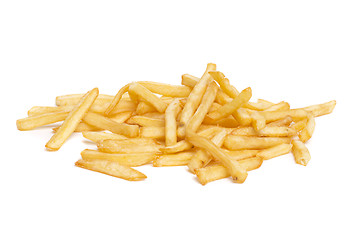 Image showing Fried potato chips isolated on white background