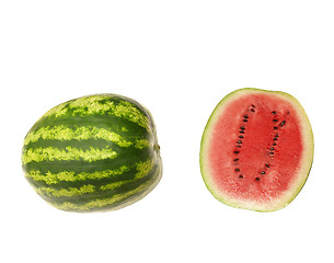 Image showing watermelon and slice isolated on white