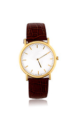 Image showing golden watches on white background