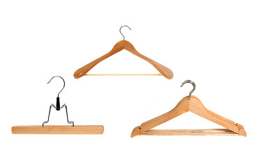 Image showing wooden clothes hanger set