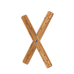 Image showing wooden alphabet - letter X? on white background