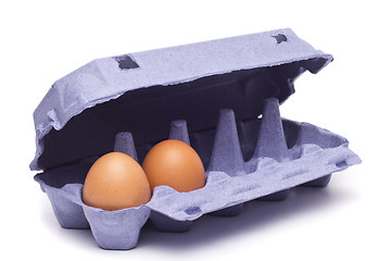 Image showing the brown eggs in egg box