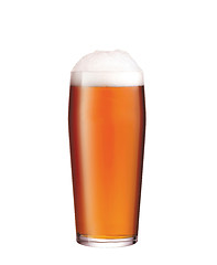 Image showing glass with beer on white background