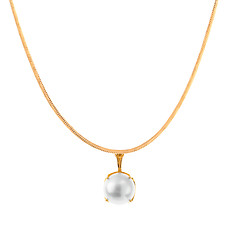Image showing gold chain with pearl