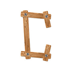 Image showing wooden alphabet - letter C on white background