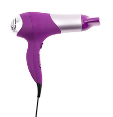 Image showing Fashion hair dryer isolated on white