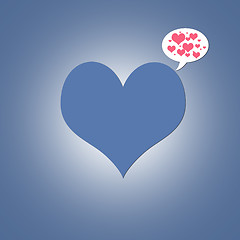 Image showing Blue heart background
