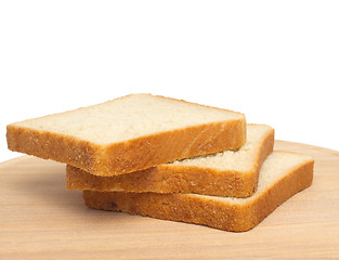 Image showing Slices of bread on white background