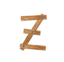 Image showing wooden alphabet - letter Z? on white background