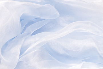 Image showing Blue satin textile