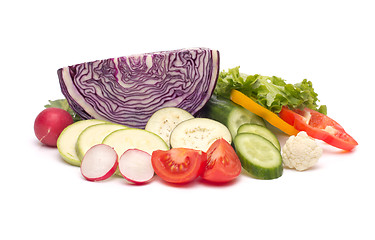 Image showing fresh vegetables on the white background