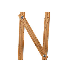 Image showing wooden alphabet - letter N? on white background