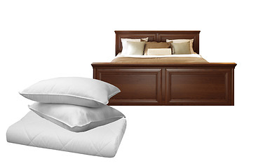 Image showing White pillows and bed