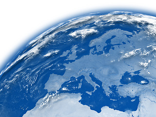 Image showing Europe on blue Earth