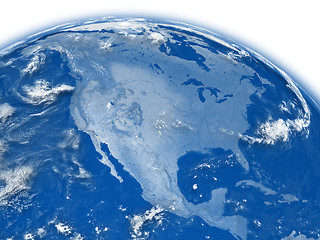 Image showing North America on blue Earth