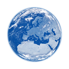 Image showing Europe on blue Earth