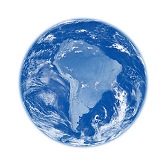 Image showing South America on blue Earth