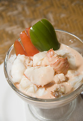 Image showing lobster cocktail with mayonaisse dressing sauce Corn Island Nica