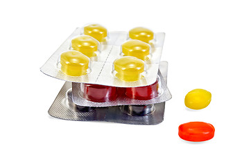 Image showing Lozenges cough multicolored pile
