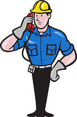 Image showing Telephone Repairman Lineman Worker Phone