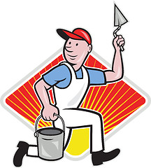 Image showing Plaster Masonry Worker Cartoon