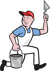 Image showing Plaster Masonry Worker Cartoon