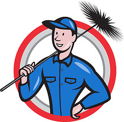 Image showing Chimney Sweeper Cleaner Worker Retro