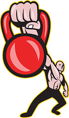 Image showing Crossfit Training Lifting Kettlebell Front