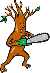 Image showing Tree Man Arborist With Chainsaw