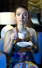 Image showing drinking tea