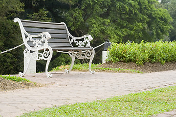 Image showing Metal park bench

