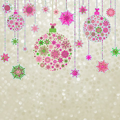 Image showing Stylized Christmas balls, on elegant. EPS 8