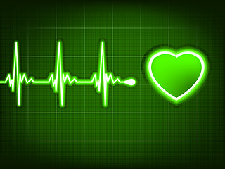 Image showing Green heart beat. Ekg graph. EPS 8