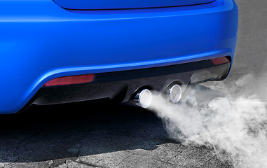 Image showing pollution of environment from powerful sport car