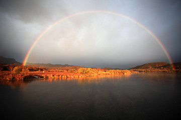 Image showing Rainbow on the river