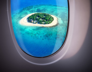 Image showing sea view from plane window