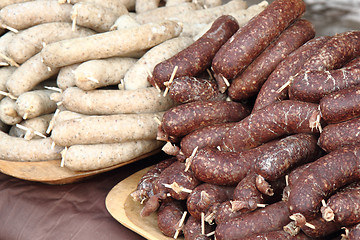 Image showing white and black pudding (czech traditional food)