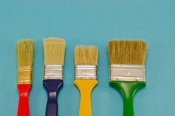 Image showing paint brush tool color size on blue 