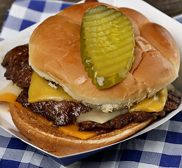 Image showing  Bacon Cheeseburger ,Close Up