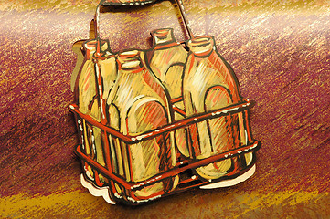Image showing Milk bottles.
