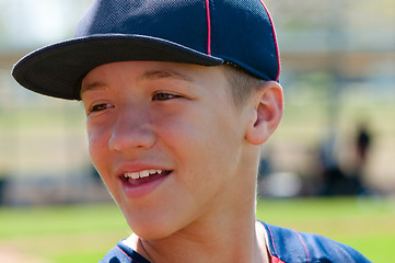 Image showing Teen Baseball boy up close