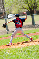 Image showing Teen Baseball pitcher