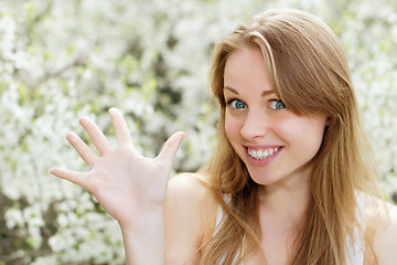 Image showing Joyful young blonde