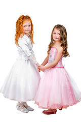 Image showing Little girls in nice dresses