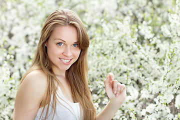 Image showing Playful blond woman