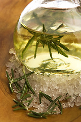 Image showing Essential Oil with rosemary and sea salt